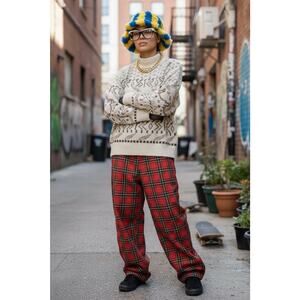 American Vintage 80s 90s Sweater M Streetwear Hip Hop Dad Geometric Grandpacore